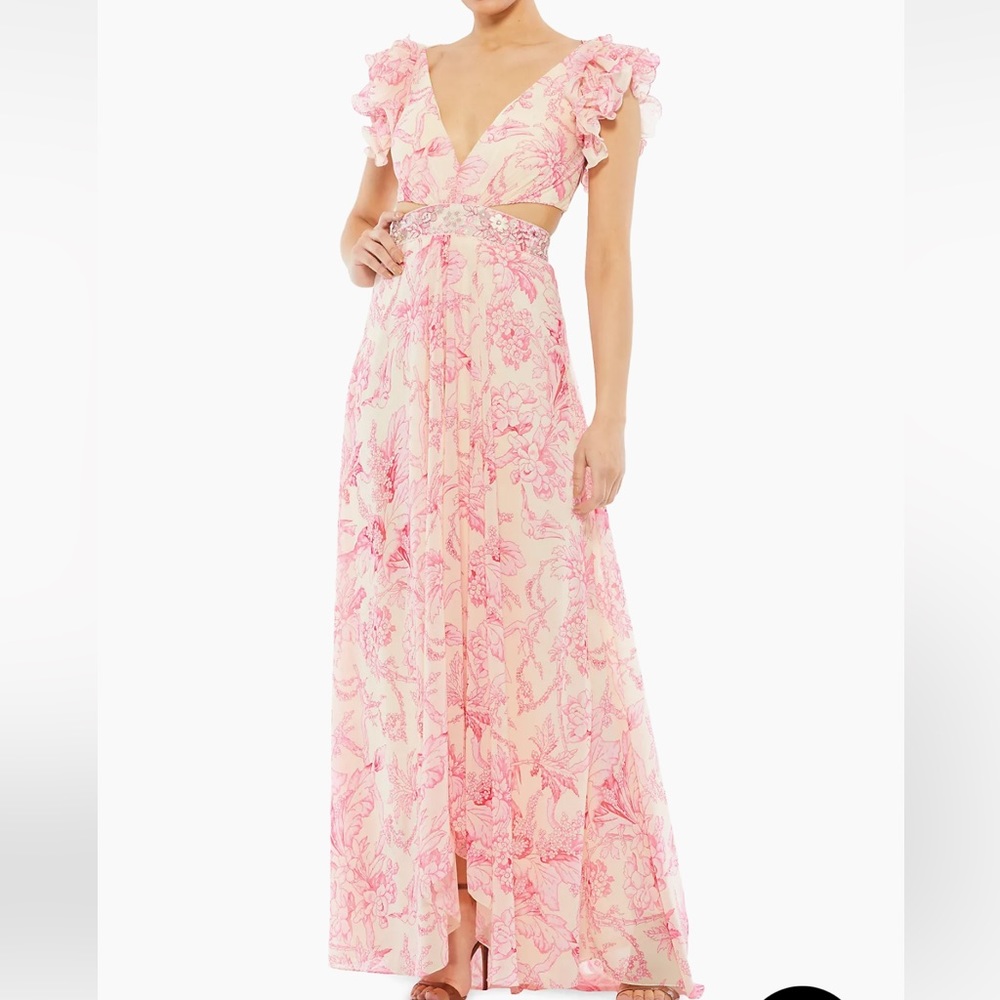 NWT Mac Duggal Pink Floral Gown